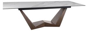 Tavolo allungabile Bonucci Ceramic STATUARIO VENATO in bianco/noce - L200-250 cm