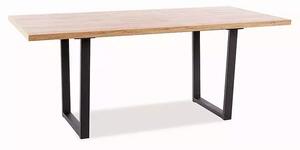 Tavolo allungabile Vito in rovere castagno/nero - L140-180 cm