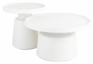 Set di 2 Tavolini da caffè Rodos in bianco/grigio - ø50/ø70