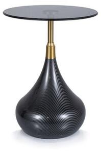 Tavolino da caffè Taurus in vetro fumé/nero - ø40/h54