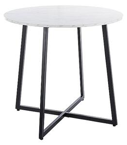 Tavolo Luna effetto marmo bianco/nero - ø90/h76 cm