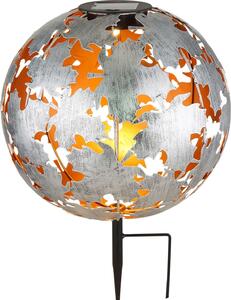 Luce solare giardino lampada solare globo 27cm terra spike lampada da esterno argento 36749S