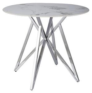 Tavolo rotondo Murano in bianco/argento - ø90/h76 cm