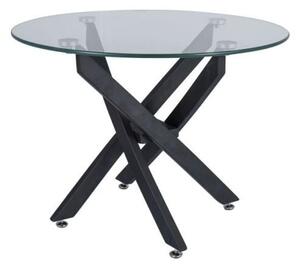 Tavolo rotondo Agis A in vetro trasparente/nero - ø60/h45 cm