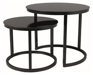 Set di 2 Tavolini da caffè Atlanta D II in nero/nero opaco