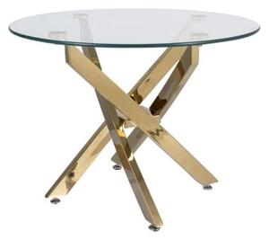 Tavolo rotondo Agis A in vetro trasparente/oro - ø60/h45 cm