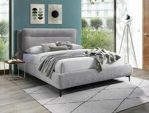 Letto Nikozja Raven in tessuto grigio 06/nero - 160x200 cm