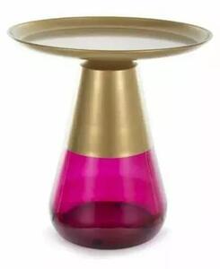 Tavolino da caffè Tiffany A in oro opaco/viola - ø50/h52 cm