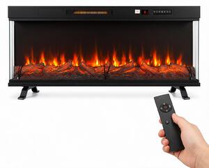 Ikodm, caminetto elettrico a 3 lati, 900/1800 W, con controllo tramite app e telecomando