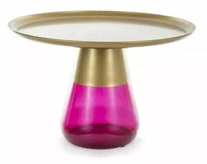 Tavolino da caffè Tiffany B in oro opaco/viola - ø70/h43 cm