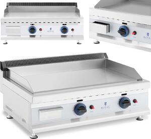 Expondo Royal Catering Griglia a gas doppia - 74,5 x 40 cm - liscia - 2 x 3.100 W - gas naturale - 20 mbar