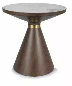 Tavolino da caffè Napa B in bianco/marrone - p50 x h53 cm