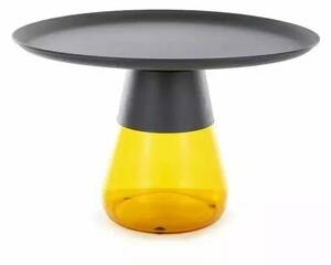 Tavolino da caffè Tiffany B in nero/arancio - ø70/h43 cm
