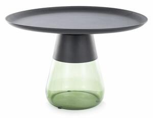 Tavolino da caffè Tiffany B in nero/verde - ø70/h43 cm