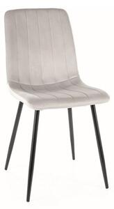 Sedia Alan in velluto grigio Blu03