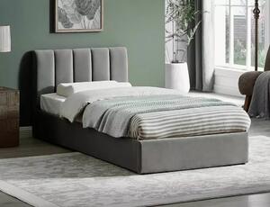 Letto Montreal in velluto grigio - 90x200 cm Tap. 192