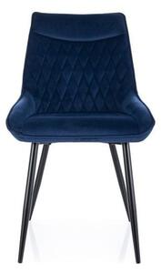 Sedia Agat in velluto blu navy Blu86/nero