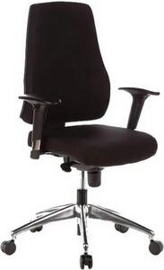 Sedia da ufficio / sedia girevole Pro-Tec 200 tessuto nero alluminio lucido