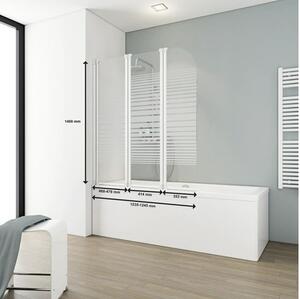SCHULTE, accessorio per vasca da bagno, 3 pezzi, Comfort ExpressPlus, 124,5 x 140 cm, vetro trasparente, profilo bianco, codice prodotto: EP1654 04 72 140