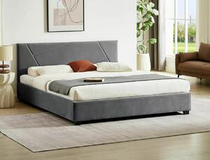 Letto Columbia in velluto grigio - Tap.192 140x200 cm