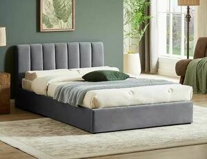 Letto Montreal in velluto grigio - 120x200 cm Tap. 192