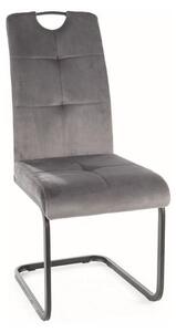 Sedia Axo in velluto grigio Blu14