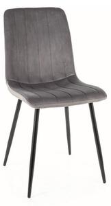Sedia Alan in velluto grigio Blu14