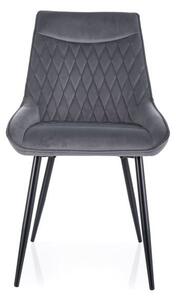 Sedia Agat velluto grigio velluto Blu14/nero