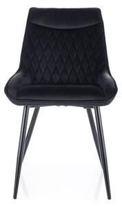 Sedia Agat in velluto nero Blu19/nero