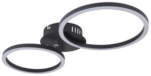Lampada da soffitto a LED, design a cerchio, colore nero, lunghezza 49 cm