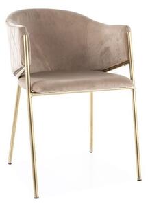 Sedia Bono velluto beige velluto Blu28/oro