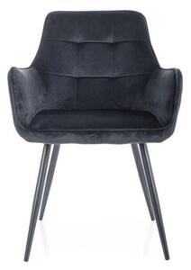 Sedia Lemon velluto nero Blu19