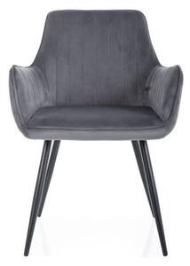 Sedia Blu14 in velluto grigio Apple