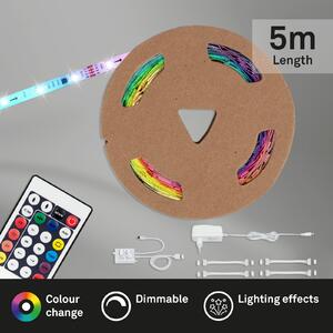 Striscia LED RGB telecomando accorciabile dimmerabile 24W bianco plastica Briloner