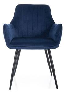 Sedia in velluto Apple blu navy