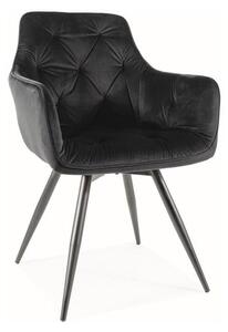 Sedia in velluto nero Mango Blu19