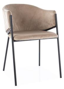 Sedia Bono in velluto beige Blu28/nero