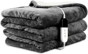 Coperta riscaldante, 150 x 200 cm, in flanella, colore grigio