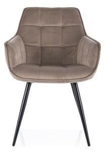 Sedia Lilia velluto beige 40/nero