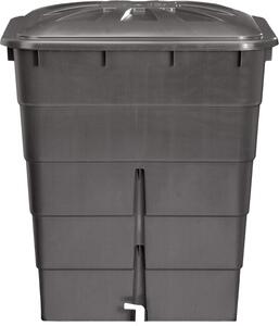 Pluviale rettangolare 300 l grigio grafite, coperchio/tappeto
