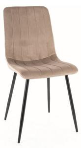 Sedia Alan in velluto beige Blu40