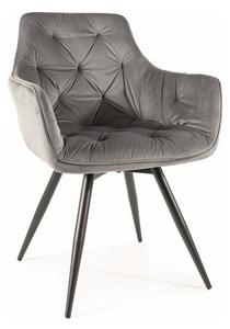 Sedia Mango velluto grigio Blu14