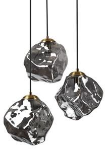 Lampadario a cavo CRISTAL 3xE14/15W/230V ottone/nero fumé