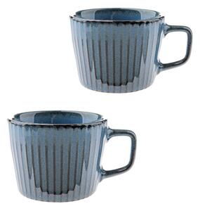 Tazze in set per cappuccino blu in ceramica 2 pz 190 ml Tone – Dakls