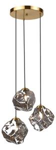 Lampadario a cavo CRISTAL 3xE14/15W/230V ottone/nero fumé