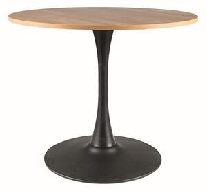 Tavolo rotondo Amadeo II in rovere/nero opaco - d90 x h76 cm