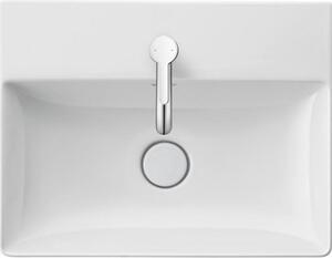 Duravit DuraSquare - Lavabo compatto per mobili, 500x400 mm, 1 foro per rubinetto, DuraCeram, bianco 2356500041