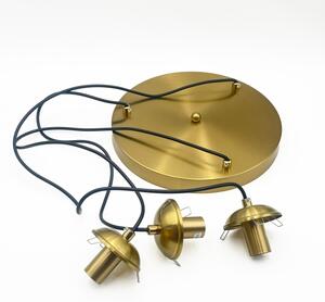 Lampadario a cavo CRISTAL 3xE14/15W/230V ottone/nero fumé
