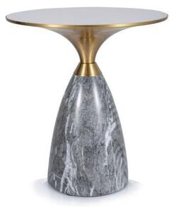 Tavolino da caffè Leo in bianco/grigio - ø50 cm