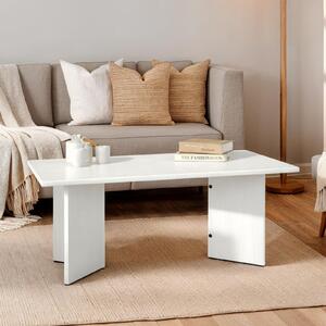 Tavolino MESA in legno massello 110 x 45 x 60 cm bianco - tavolino da salotto minimalista in legno, con gambe inclinate